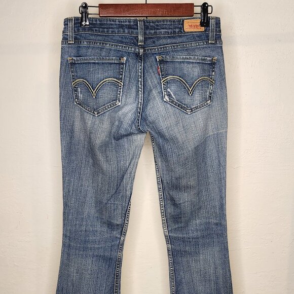 Levi’s 524 Too Superlow Bootcut Jeans – Size 5M – Distressed Medium Wash - Picture 2 of 2